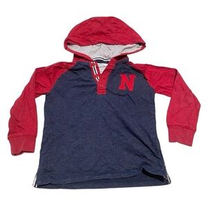Next Direct Boys 5-6yr Long Sleeve Top Hooded Shirt Navy Red Henley Fall Winter